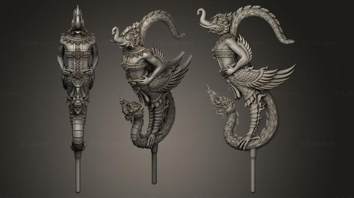 Статуэтки грифоны и драконы (Дракон, STKG_0018) 3D модель для ЧПУ станка